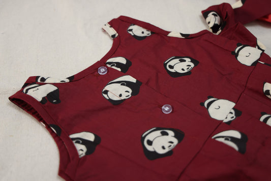 Panda Marroon colour summer frock