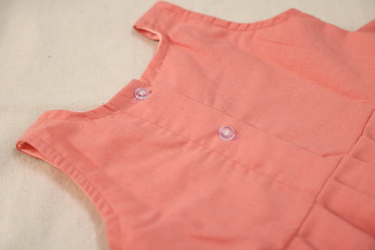 Handloom cotton peach colour sleeveless cotton lining