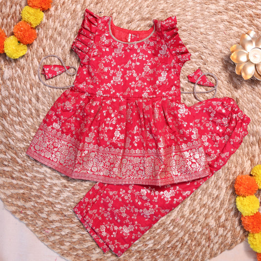 Rani Colour Banarasi Co-ord Set