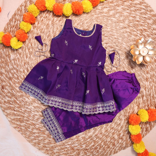 Purple Co-ord Set with Silver Border
