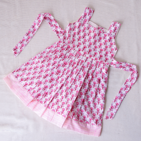 Pink Handblock Print Frock