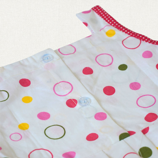 White Polka Dot Cotton Frock