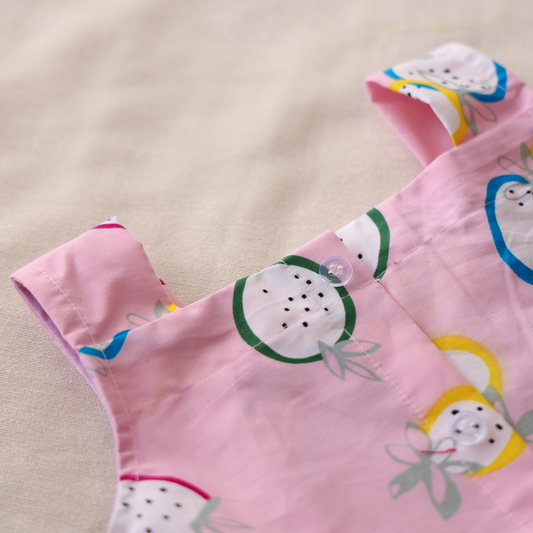 Berry Print Pink Cotton Frock