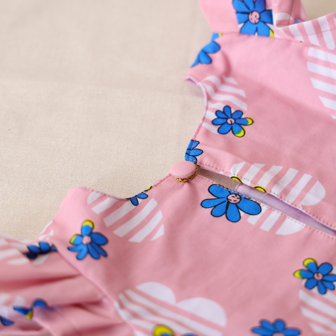 A-Line Pink Cotton Frock