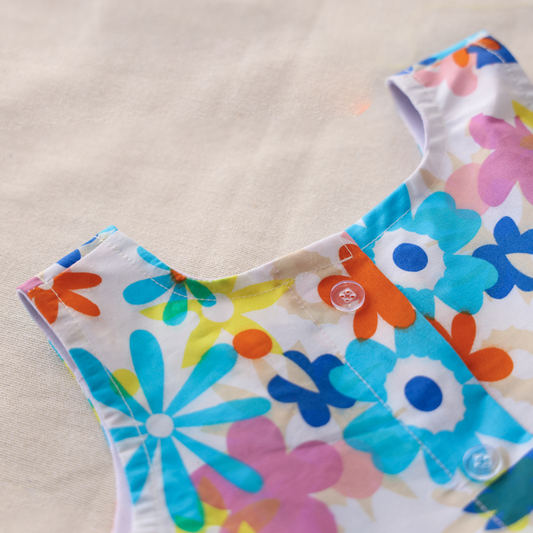 Floral Blue Cotton Frock