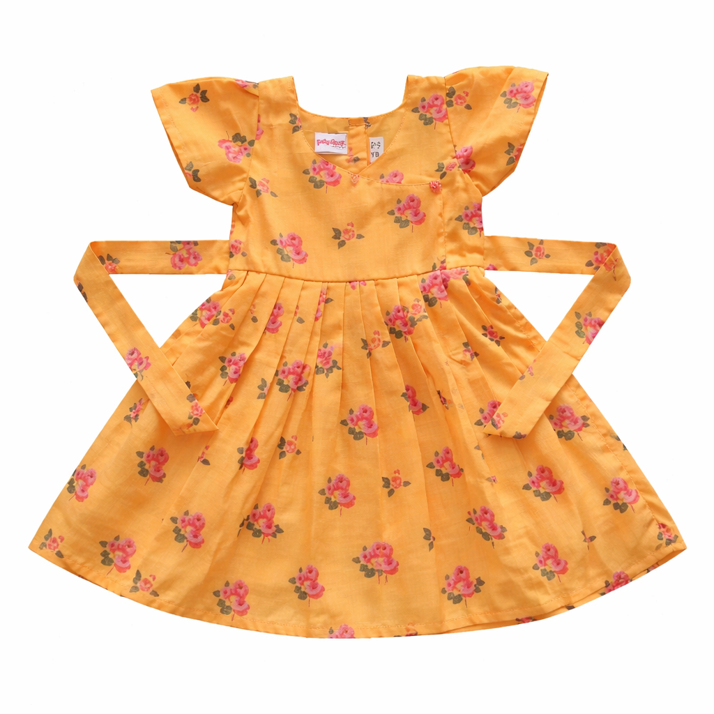 Mango Yellow Over Lap Cotton Frock