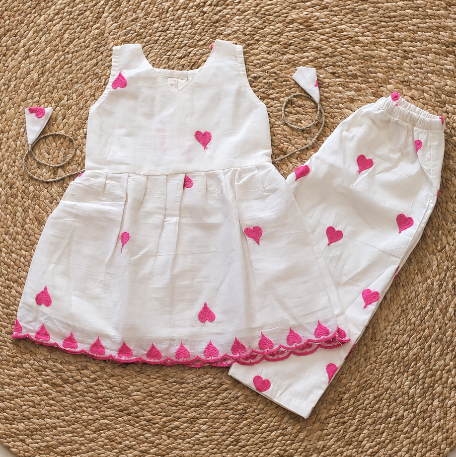 Off-White Sleeveless Cotton Co-ord Set