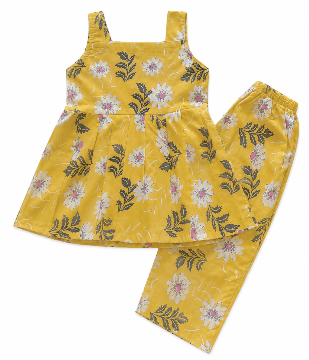 Yellow Floral Cotton Co-ord Set