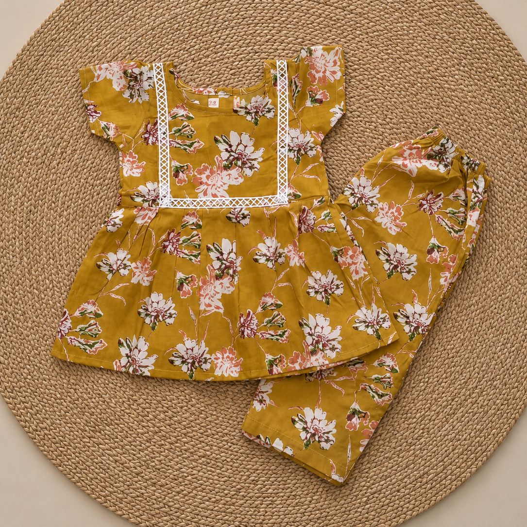 Mustard Yellow Cotton Co-ord Set