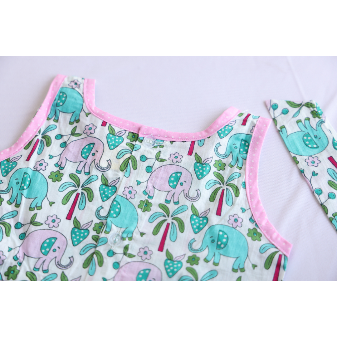 Elephant Print Cotton Frock