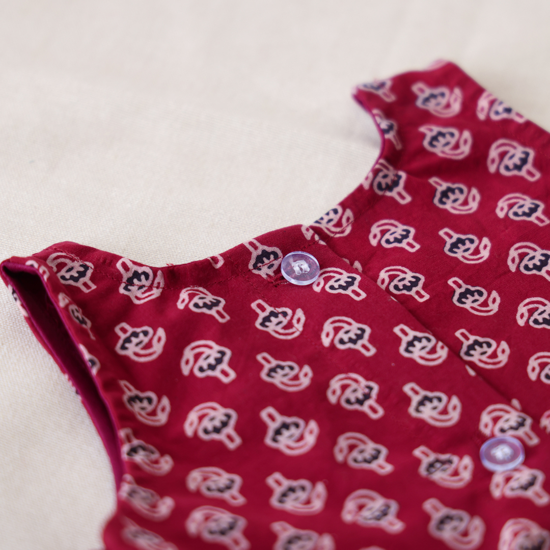 Ajrakh Print Cotton Frock