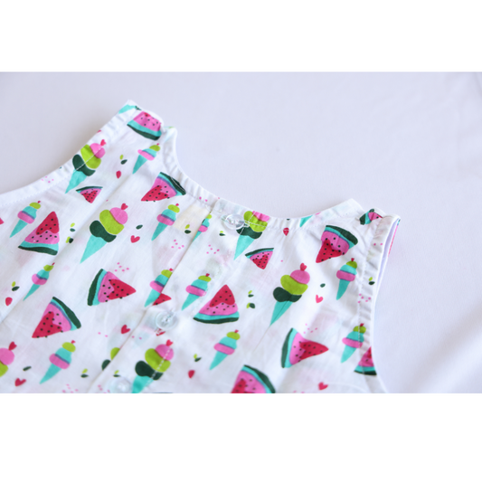 Watermelon Print Cotton Frock
