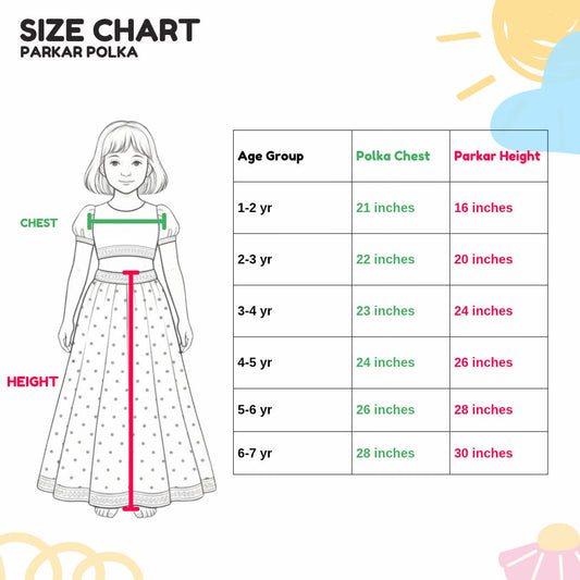 Red & Green Paithani Border Parkar Polka