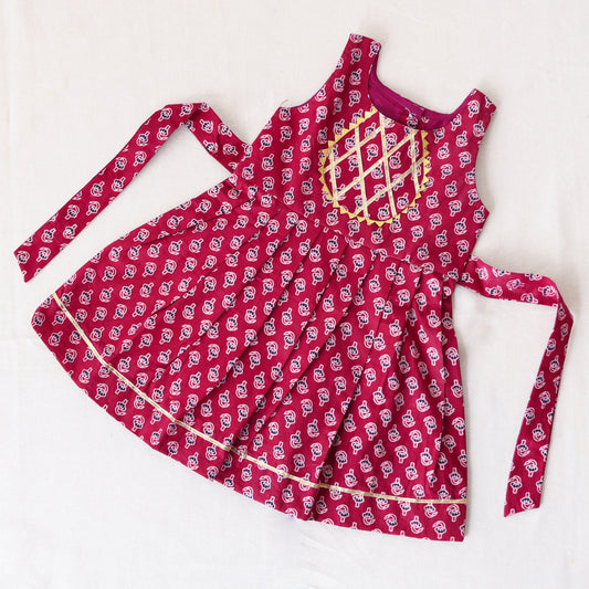 Ajrakh Print Cotton Frock