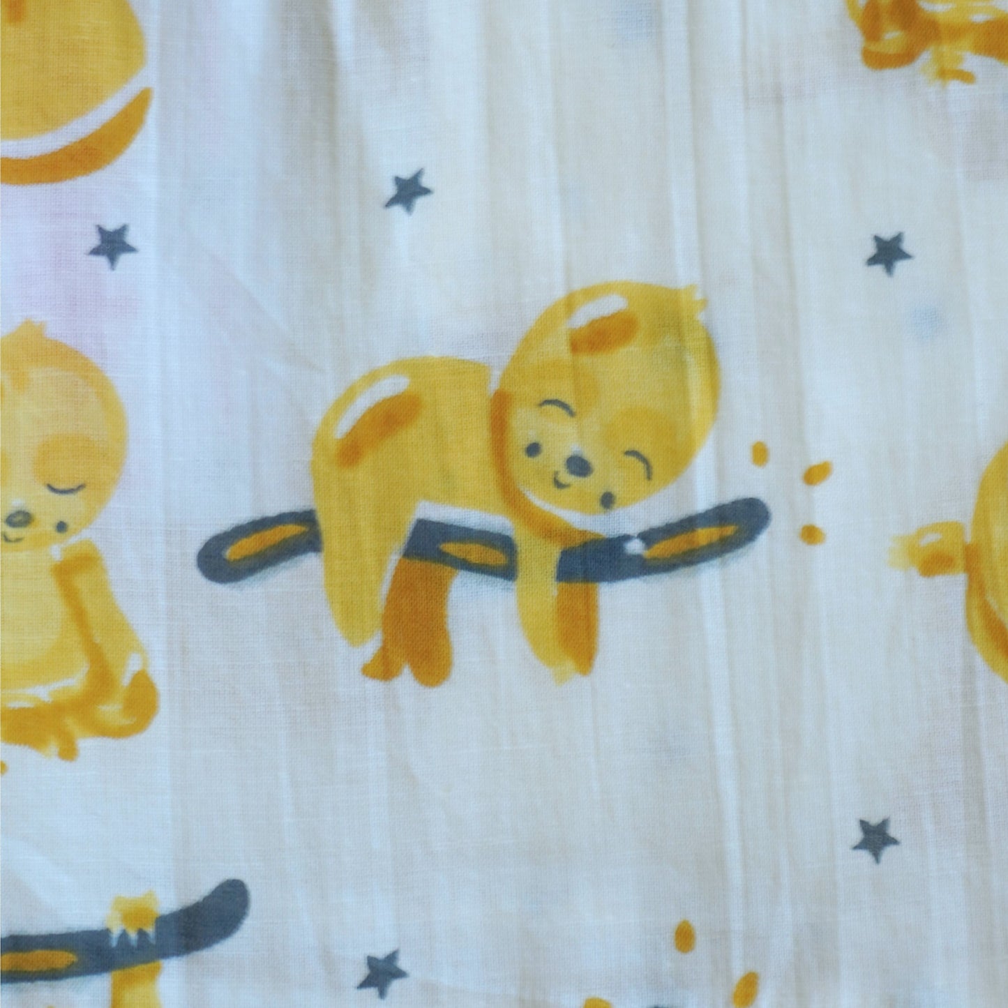 Lemon Yellow Monkey Print Cotton Frock