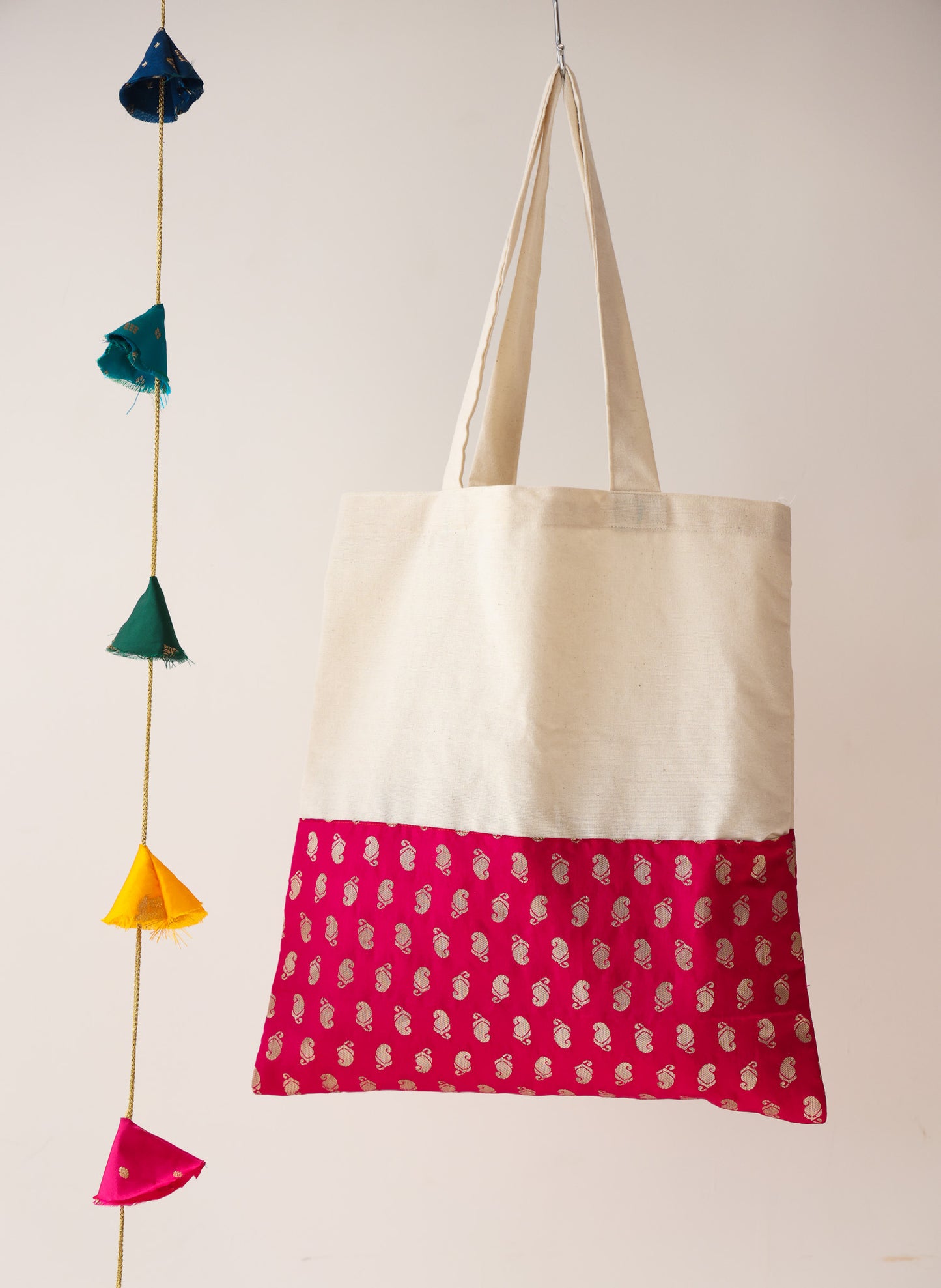 Pink Golden Print Tote Bag