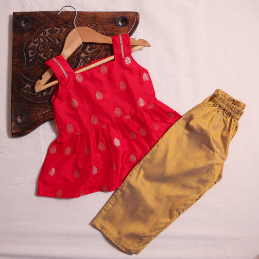Silk Co -ord Set Red Colour