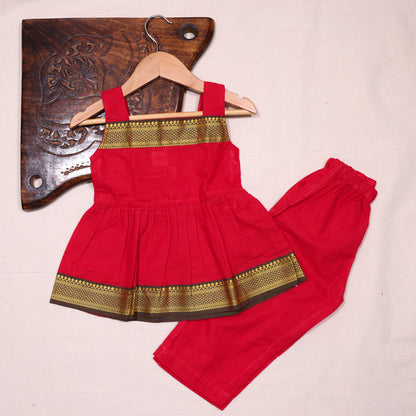 Red Colour Border Co-ord set