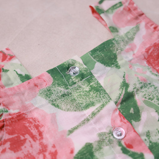 Green and Peach Shoulder Strip Cotton Co-ord set