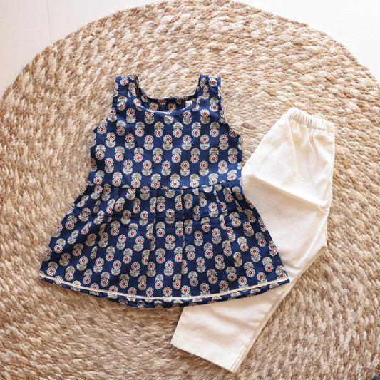 Navy Blue Floral Co-ord Set