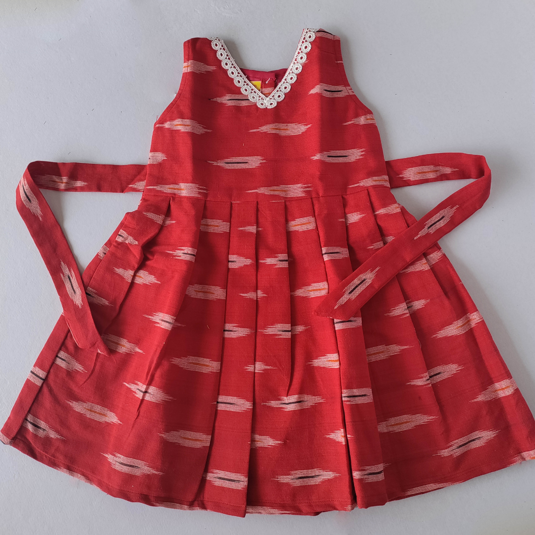 Red Ikat Frock