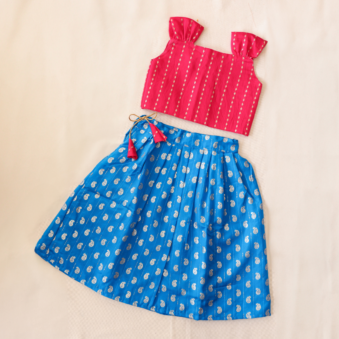 Pink-Blue Parkar Polka