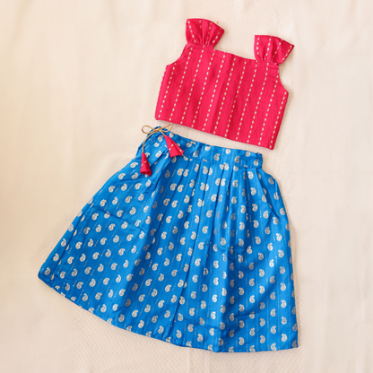 Pink-Blue Parkar Polka
