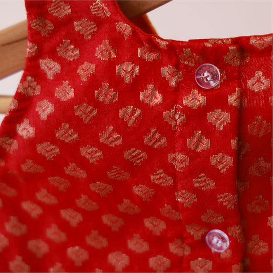 Rani Colour Border frock  V-neck cotton lining