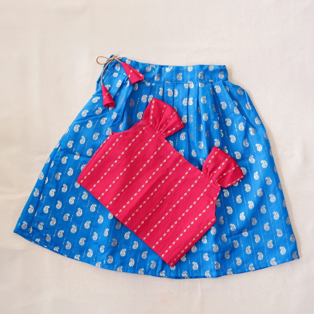 Pink-Blue Parkar Polka