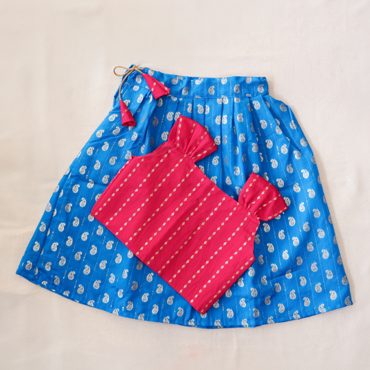 Pink-Blue Parkar Polka