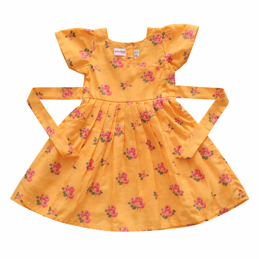 Mango Yellow Over Lap Cotton Frock