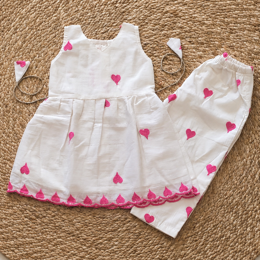 Off-White Sleeveless Cotton Co-ord Set