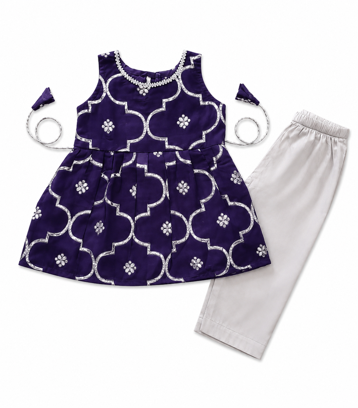 Purple Chanderi Sleeveless Co-ord Set