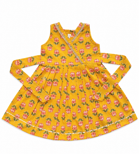 Mango Yellow Floral Cotton Frock