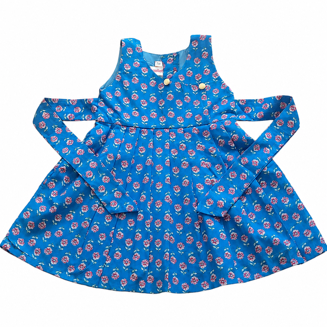 Rama Green Over Lap Cotton Frock