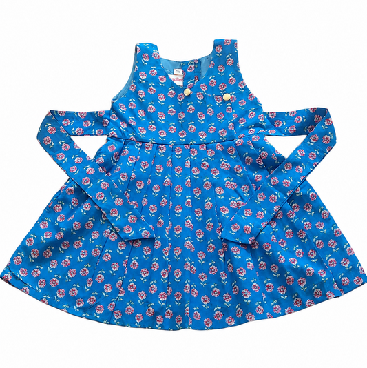 Rama Green Over Lap Cotton Frock