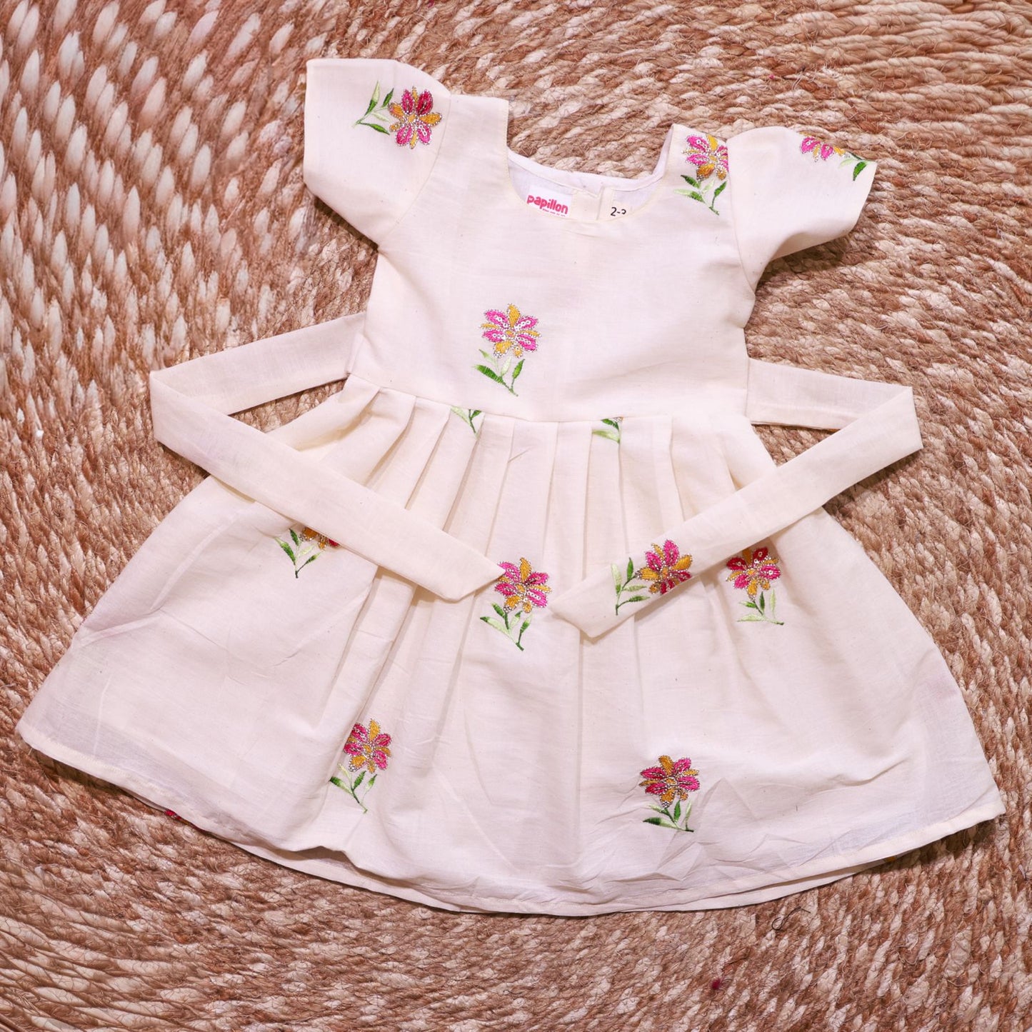 Off White Frock with Embroidery