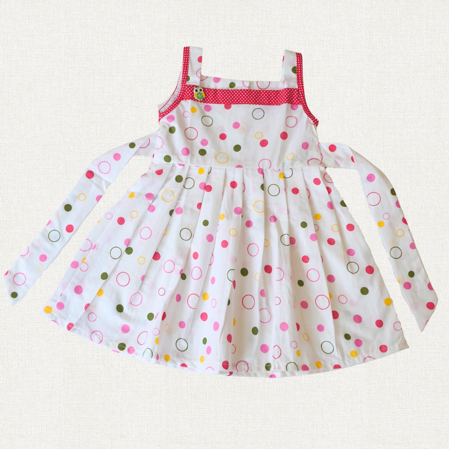 White Polka Dot Cotton Frock