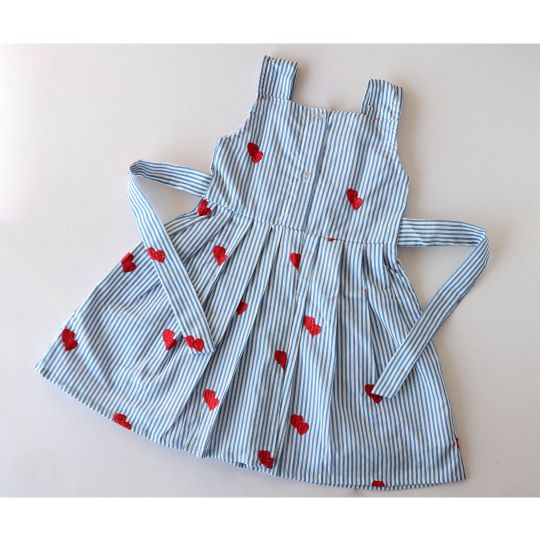 Striped Blue Cotton Frock