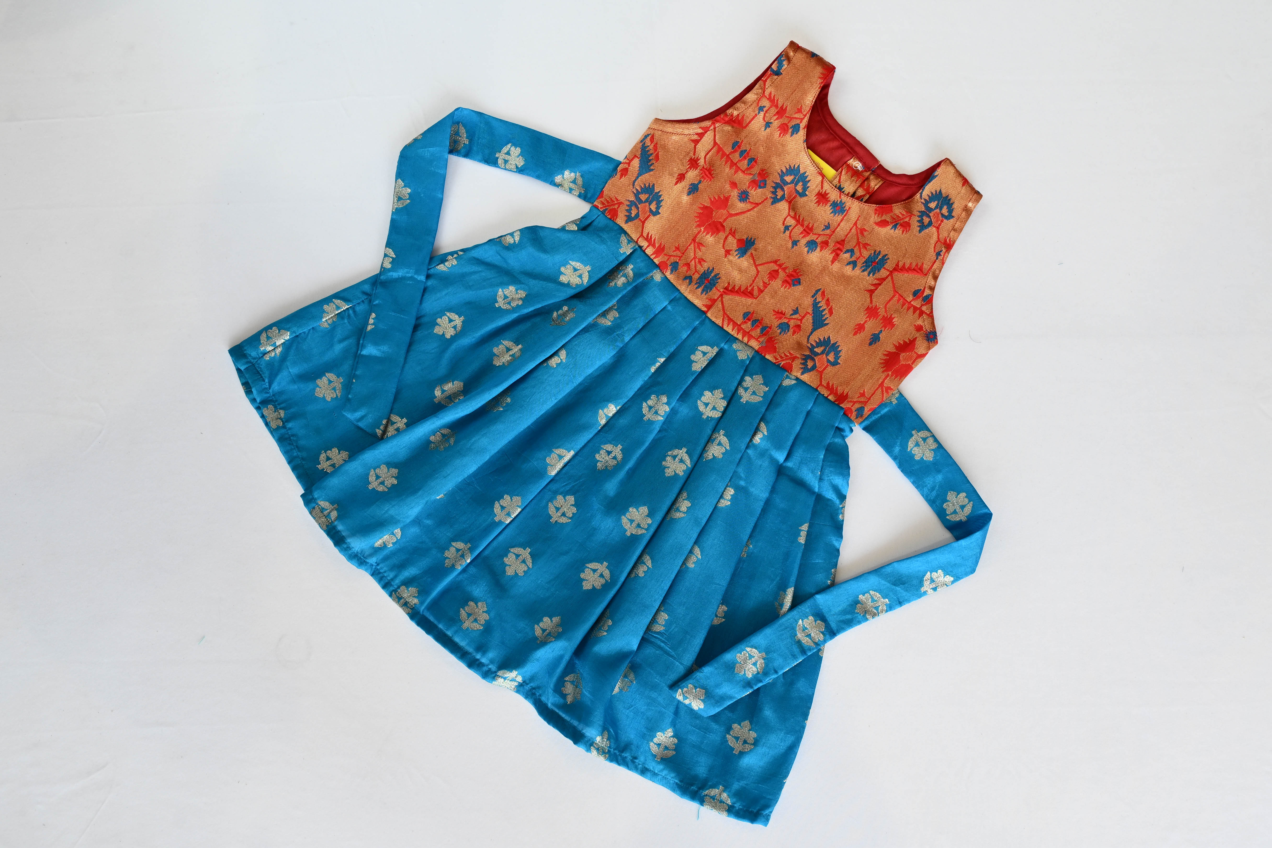 Blue Copper Silk Frock