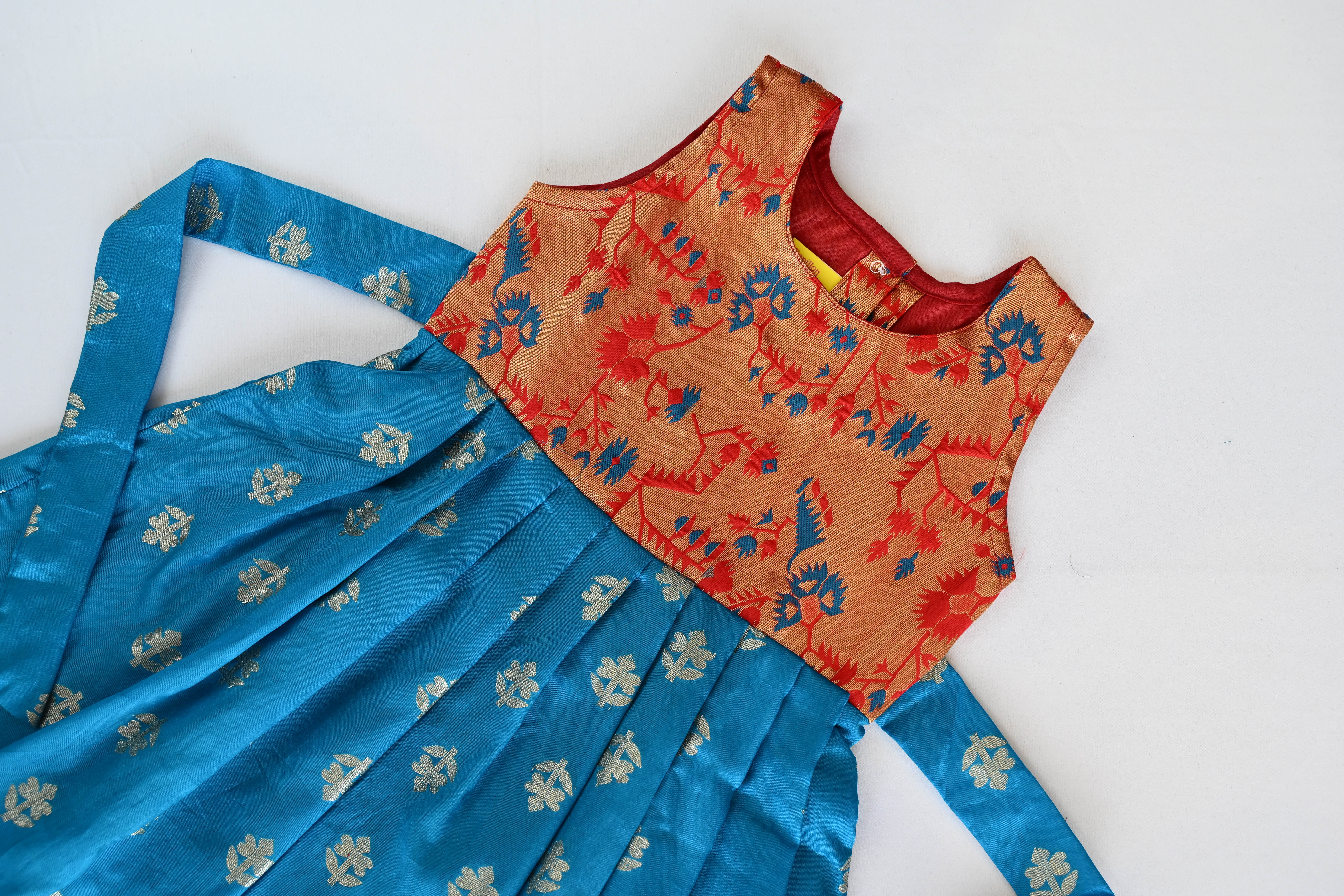 Blue Copper Silk Frock