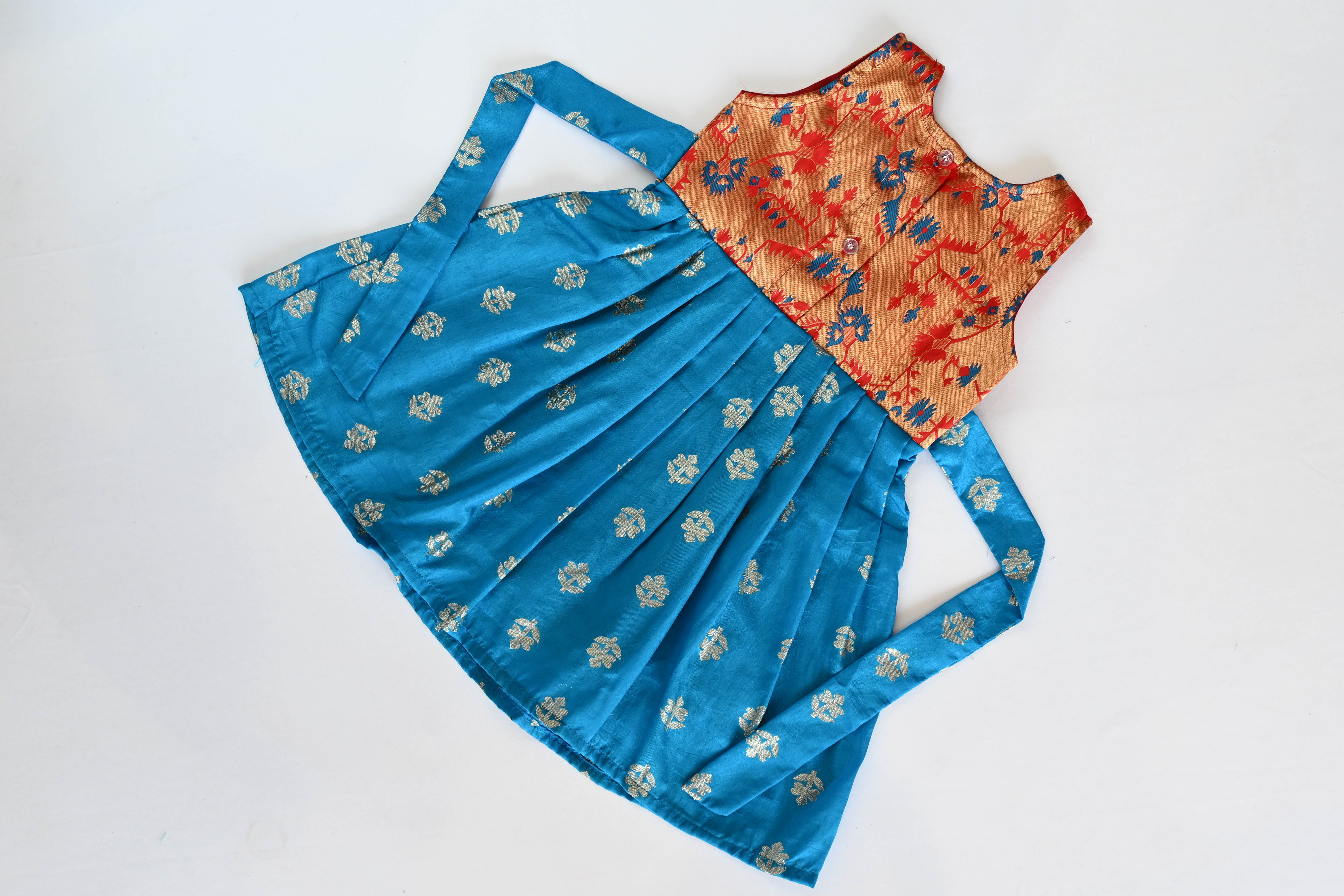 Blue Copper Silk Frock