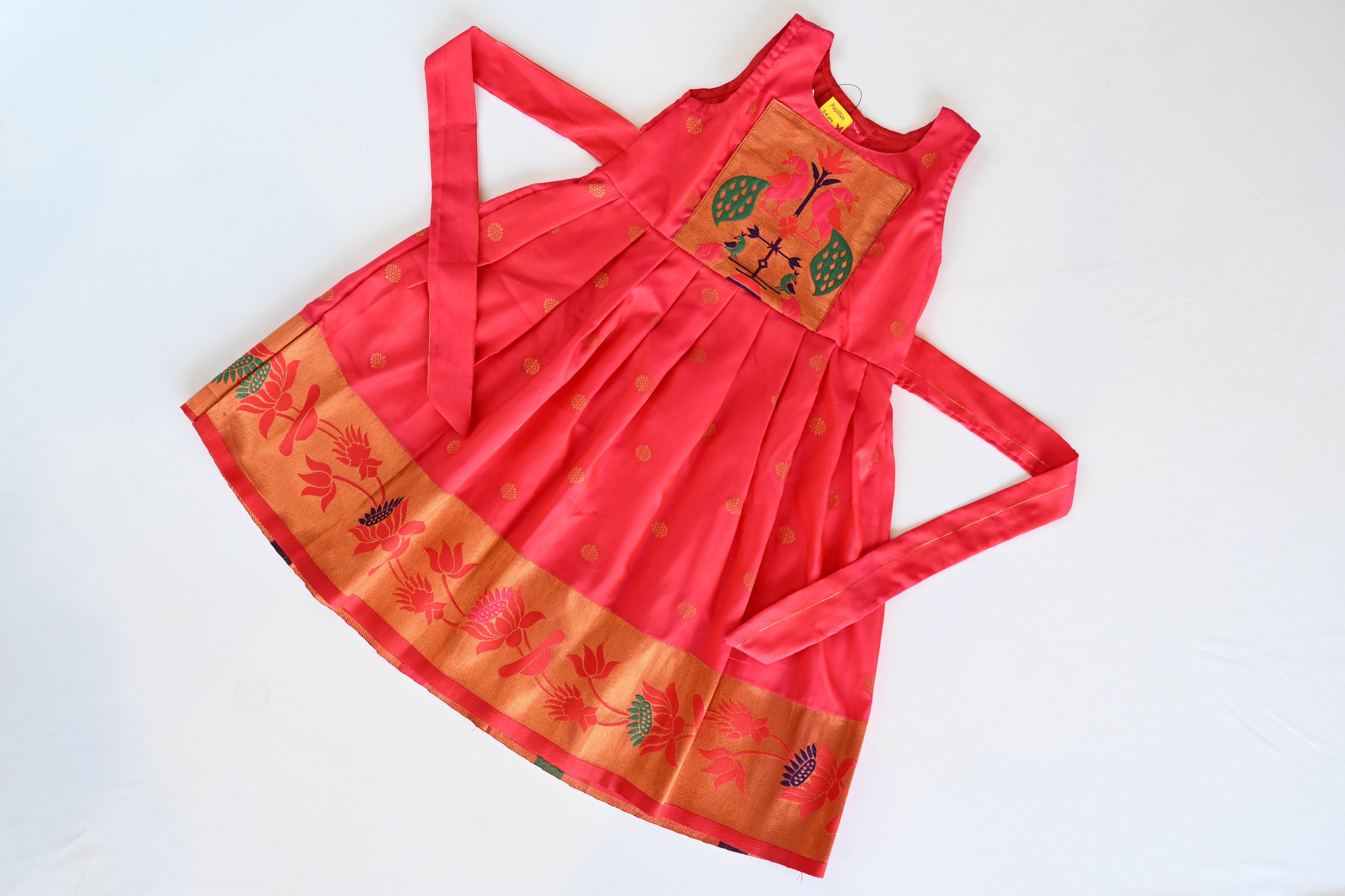 Hot Pink Paithani Frock