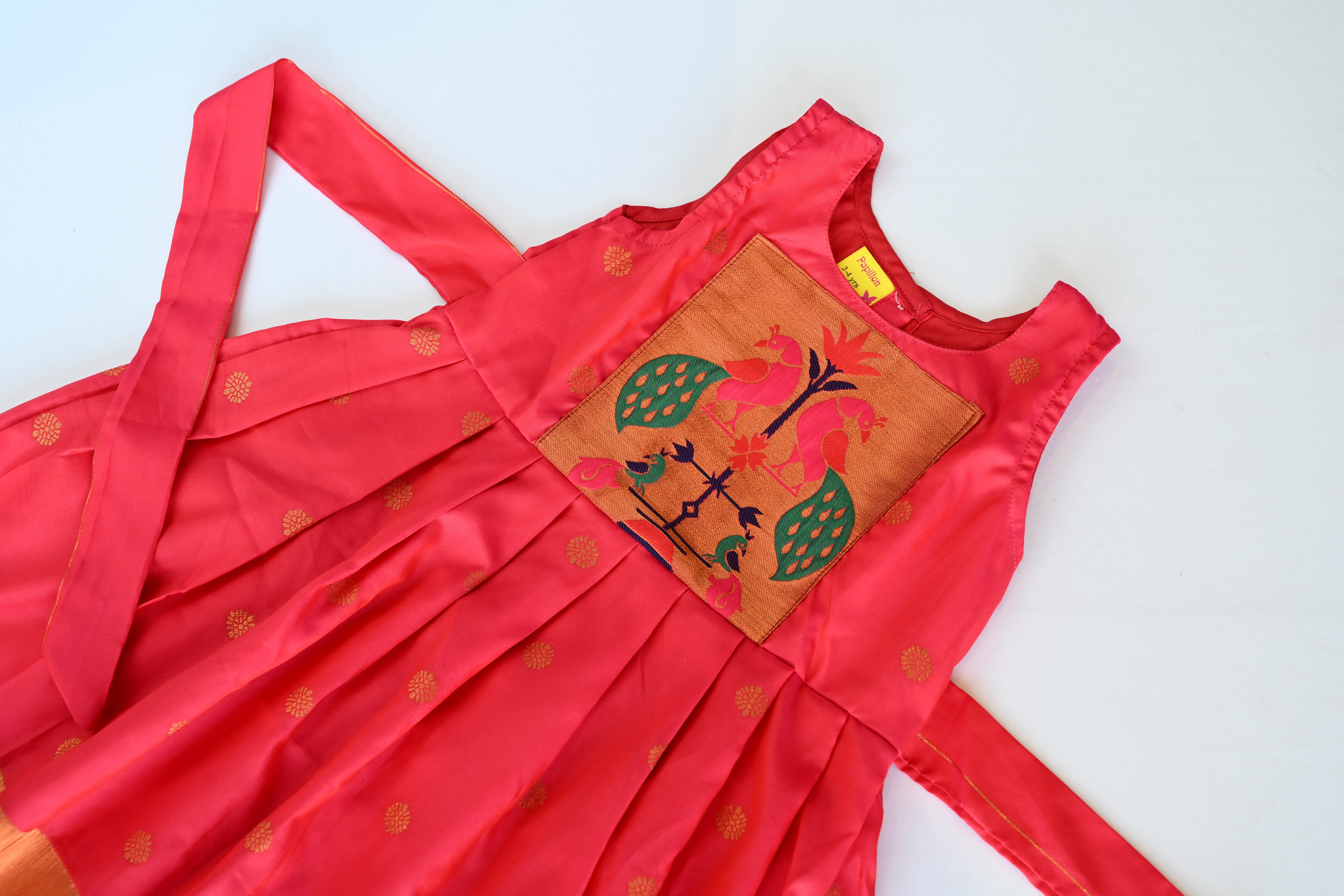 Hot Pink Paithani Frock