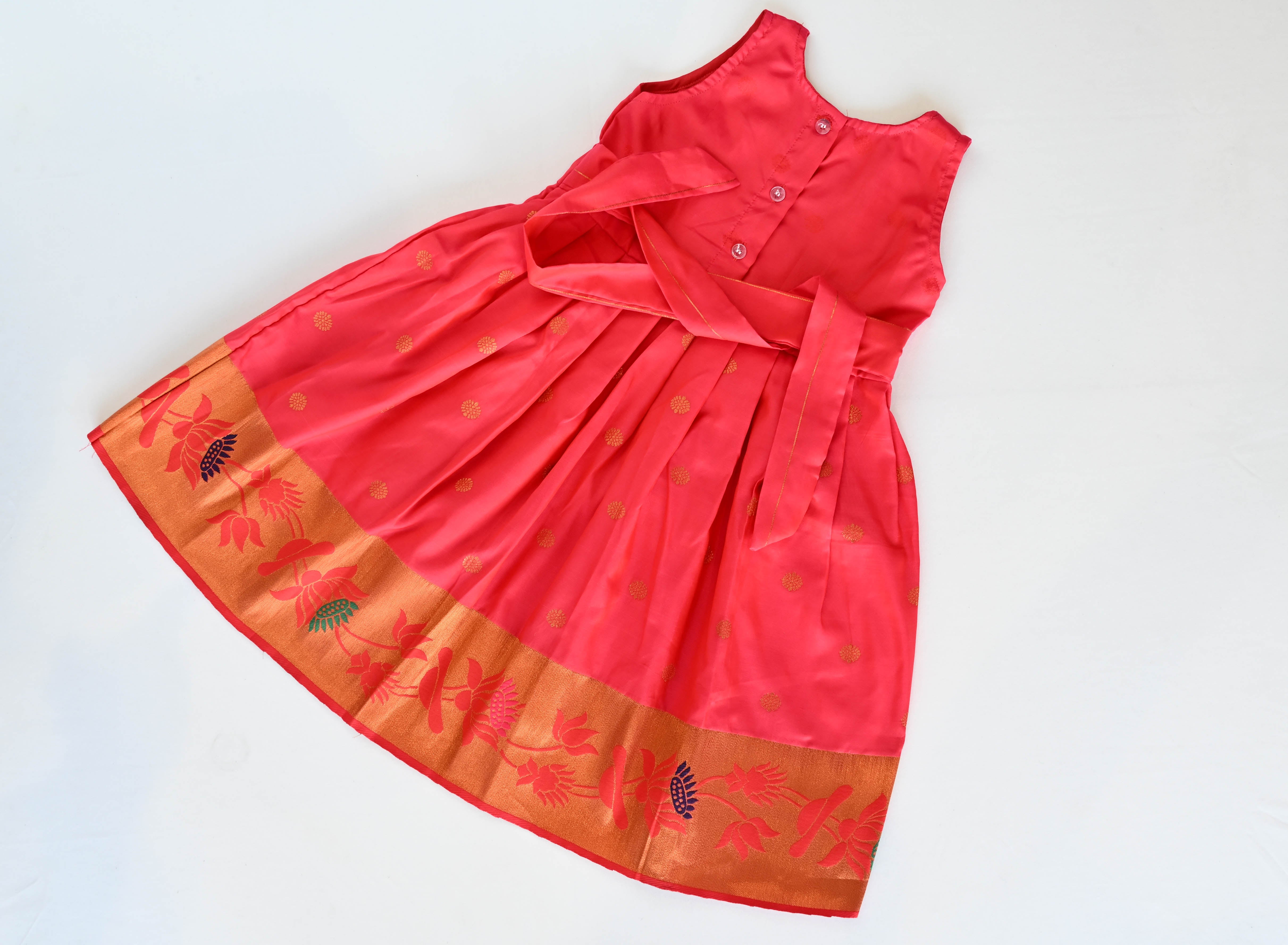 Hot Pink Paithani Frock