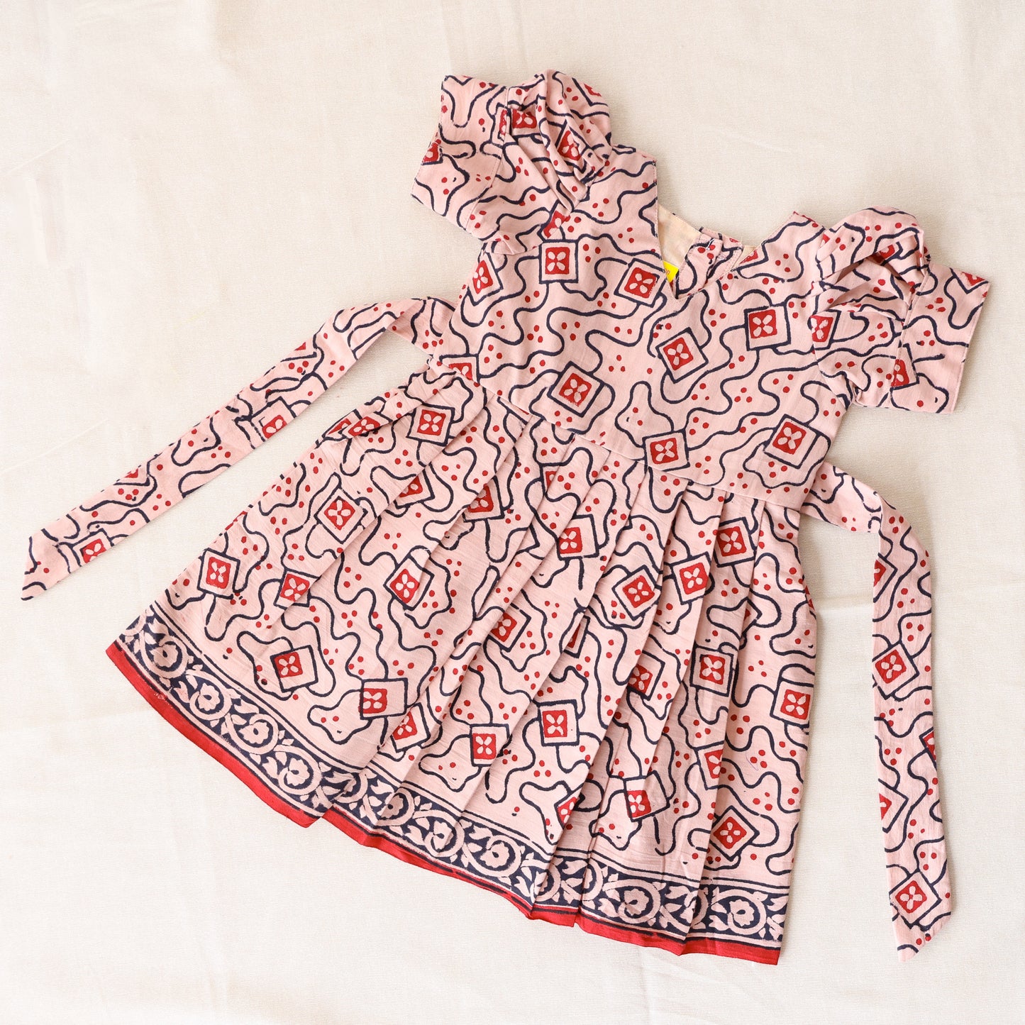 Handblock Print Peach Frock