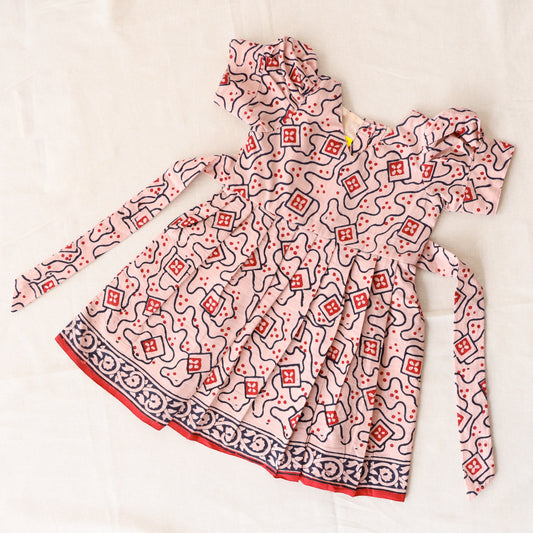 Handblock Print Peach Frock