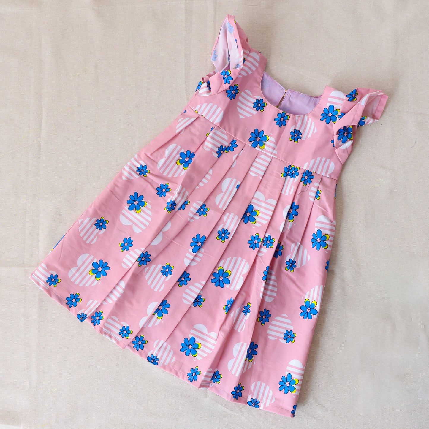 A-Line Pink Cotton Frock