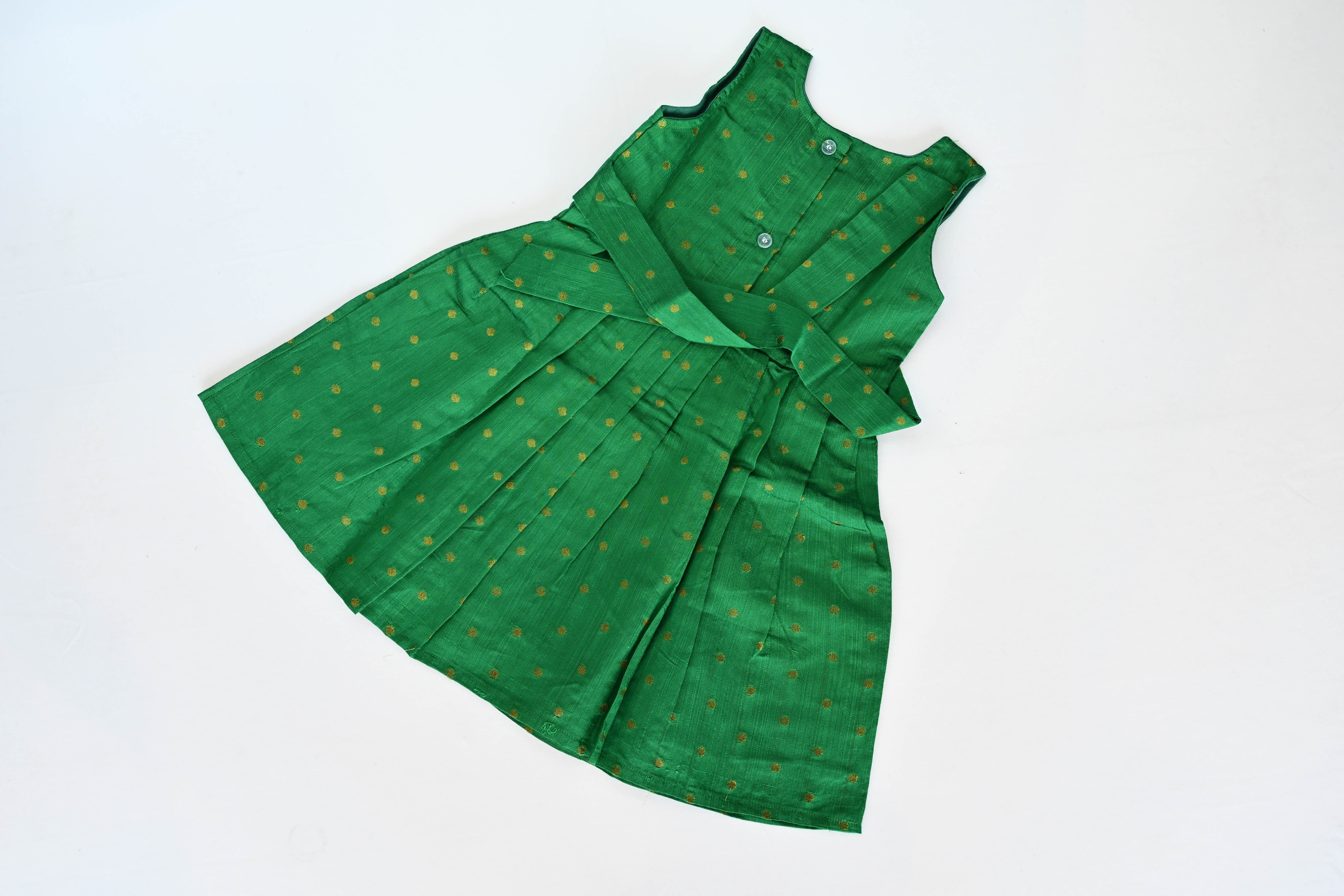 Green Paithani Patch Silk Frock