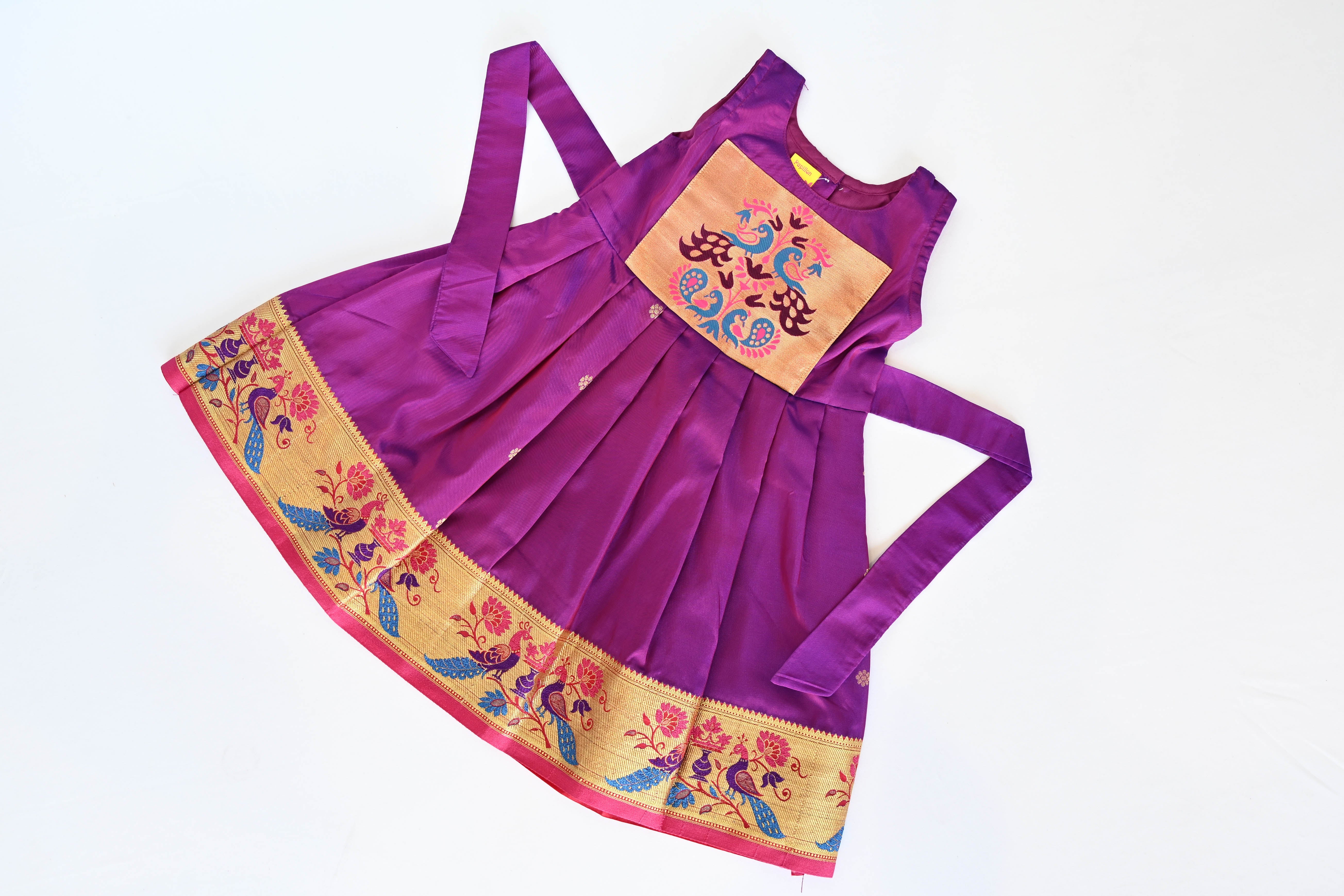 Purple Paithani Silk Frock